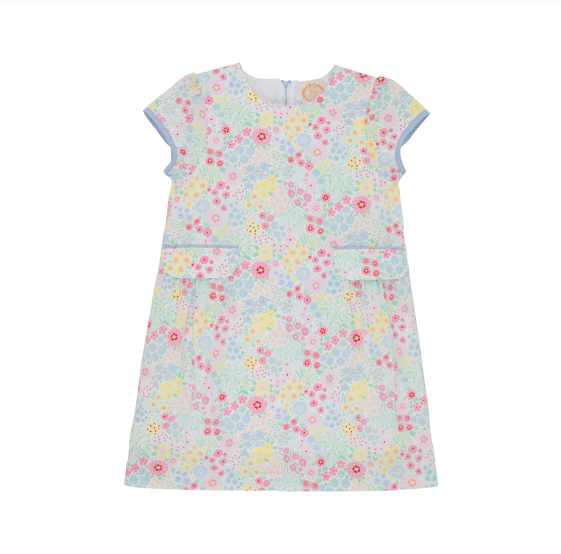 Bette's Bow Dress in Merry Little Meadow and Beale Street Blue