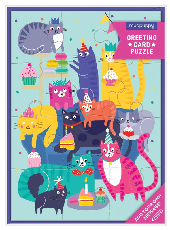 Cat Party Greeting Card Puzzle