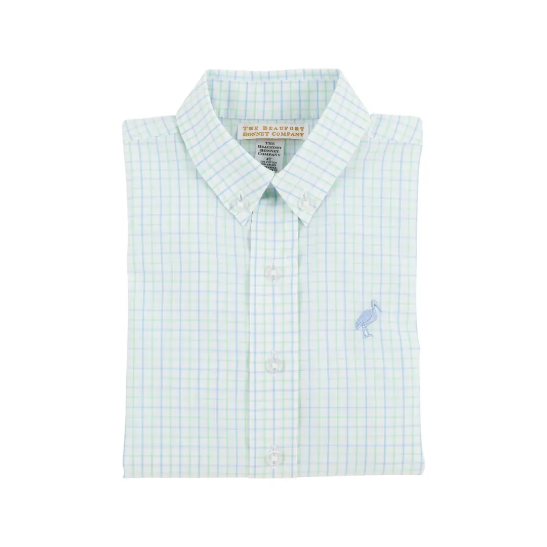 Dean's List Dress Shirt- Sea Island Seafoam Beale Street Blue