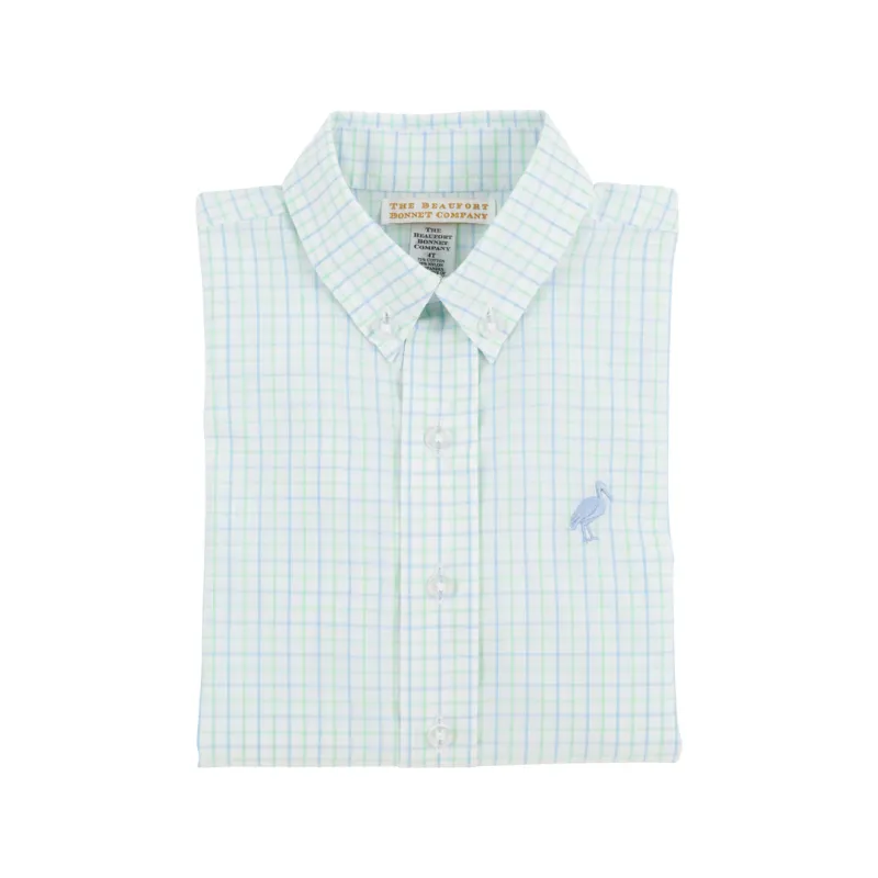 Dean's List Dress Shirt- Sea Island Seafoam Beale Street Blue