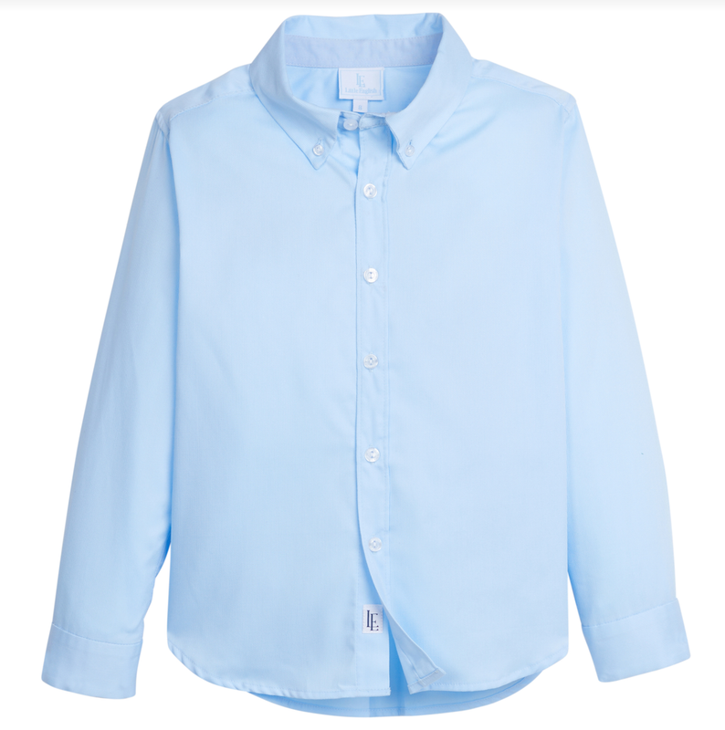 Button Down Shirt- Light Blue Pique