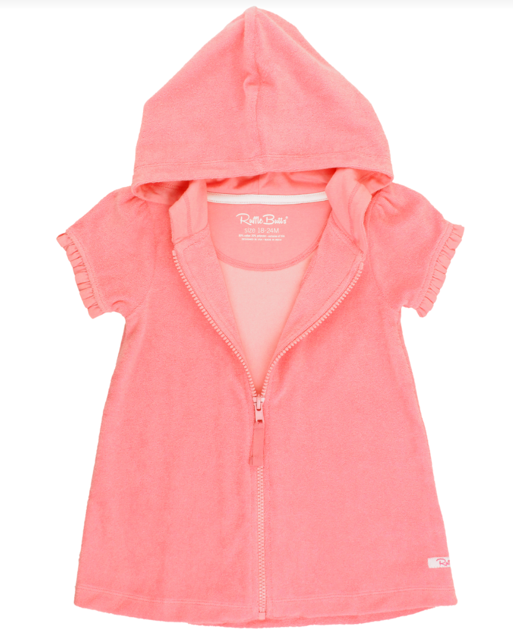 Terry Full-Zip Cover Up- Bubblegum Pink
