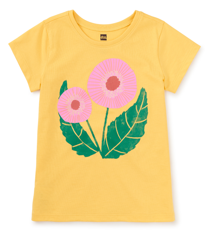 Button Flower Graphic Tee