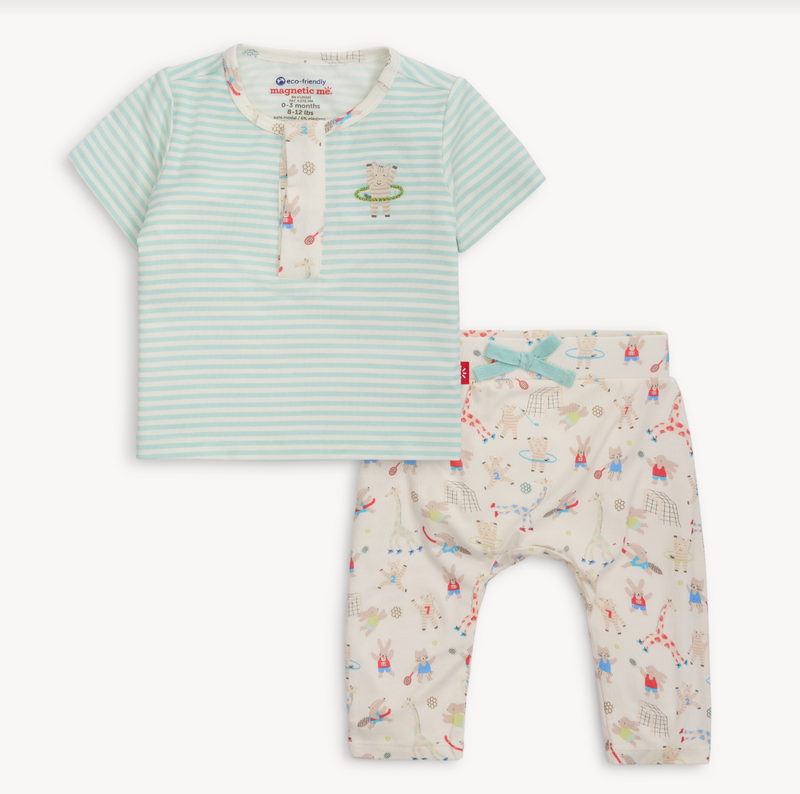 Furry Field Day Modal Short Sleeve Top and Pant