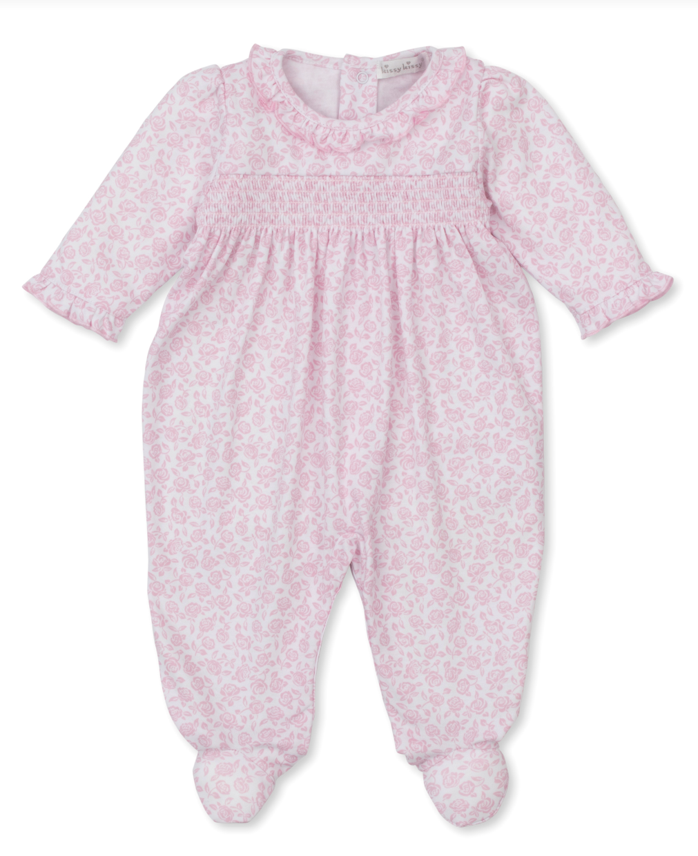 Pink Summer Garden Smocked Footie