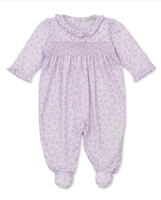 Lilac Summer Garden Smocked Footie