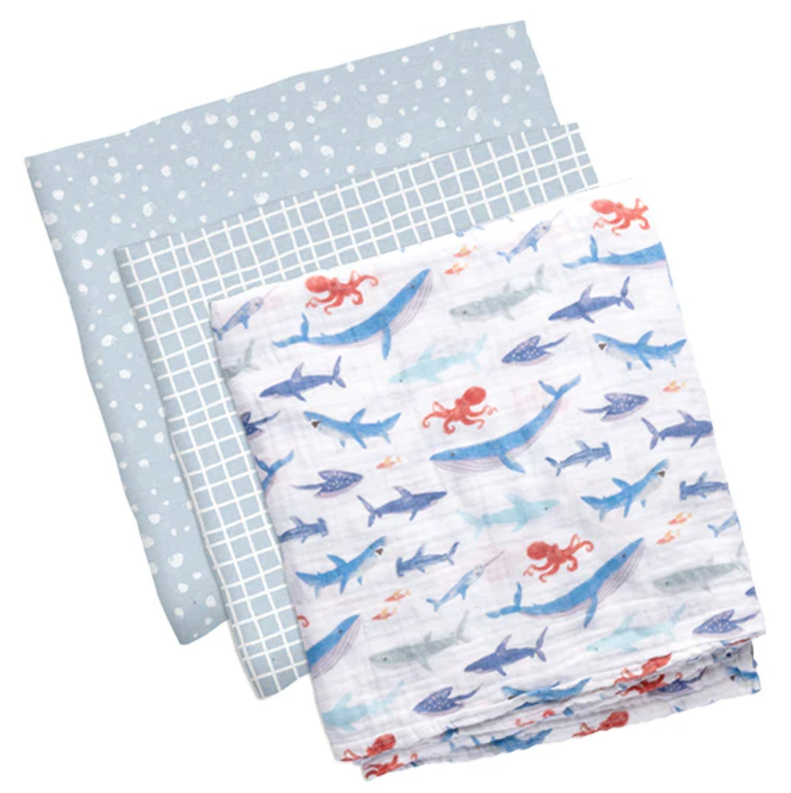 Muslin Blanket 3 Pack- Shark
