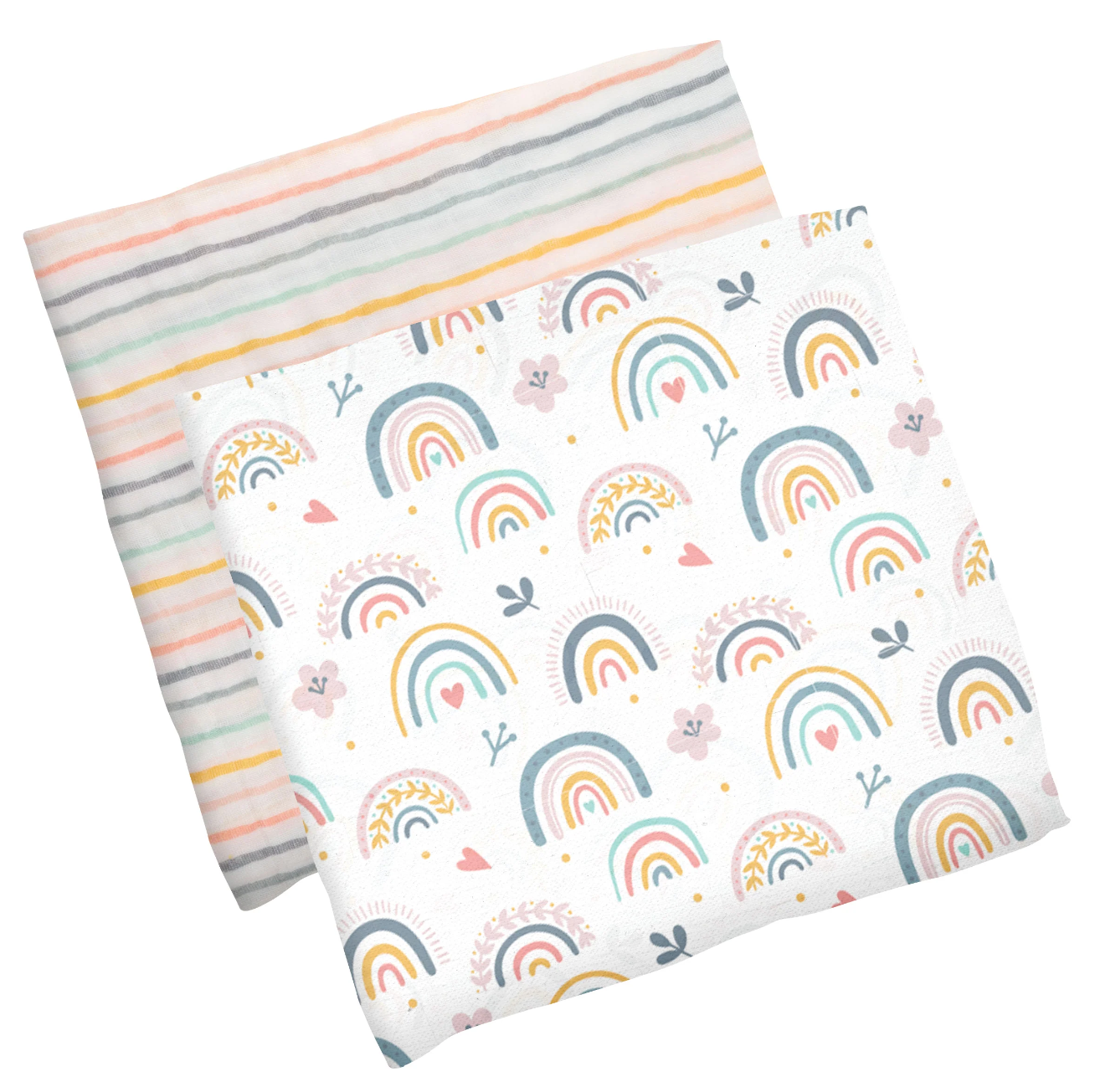 Muslin Blanket 2 Pack- Rainbow