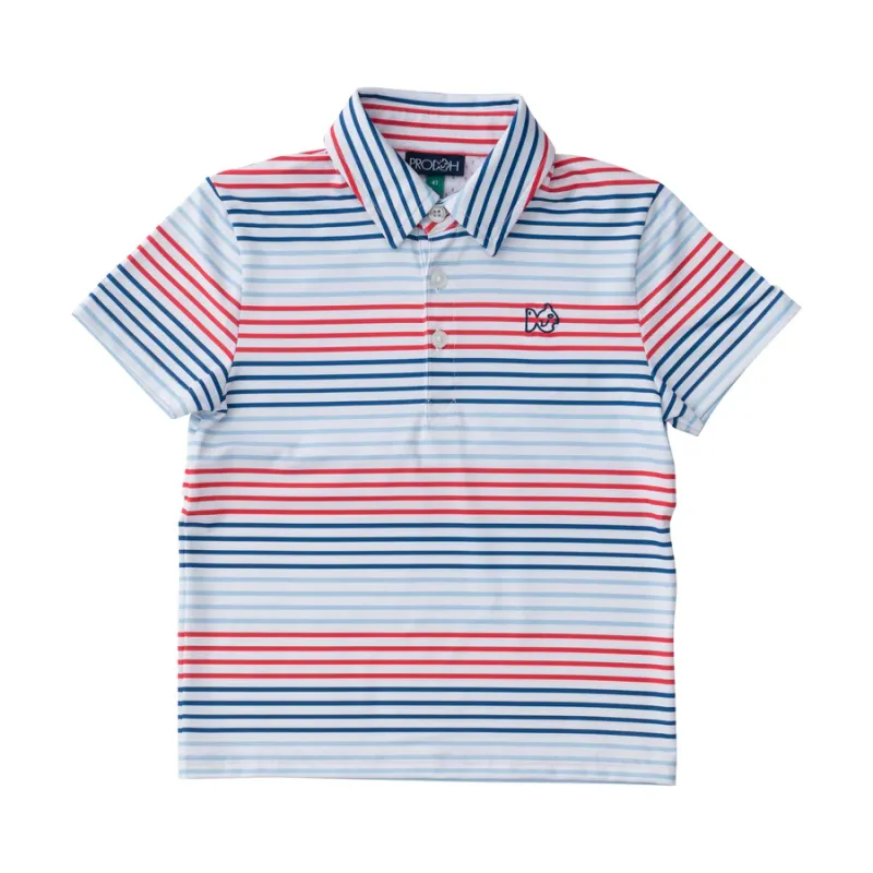 Americana Stripe Boys Pro Performance Polo