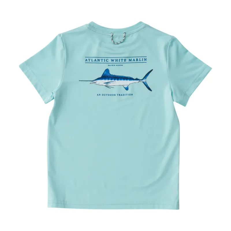 Fishing Pro Performance T-Shirt Blue with White Marlin