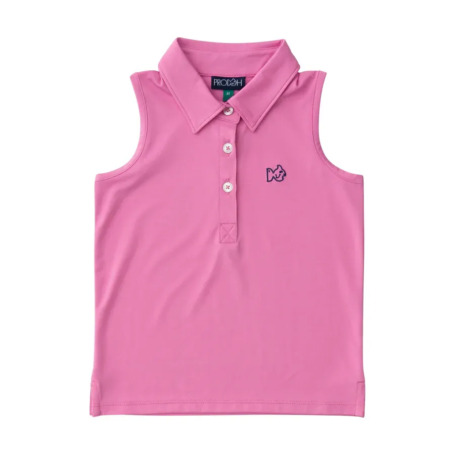 Fuchsia Pink Sleeveless Polo