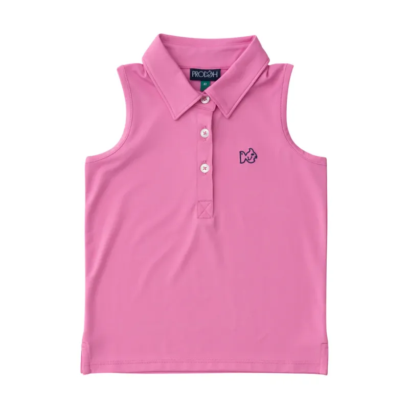 Fuchsia Pink Sleeveless Polo