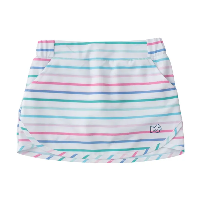 Pink Multicolor Stripe Skort