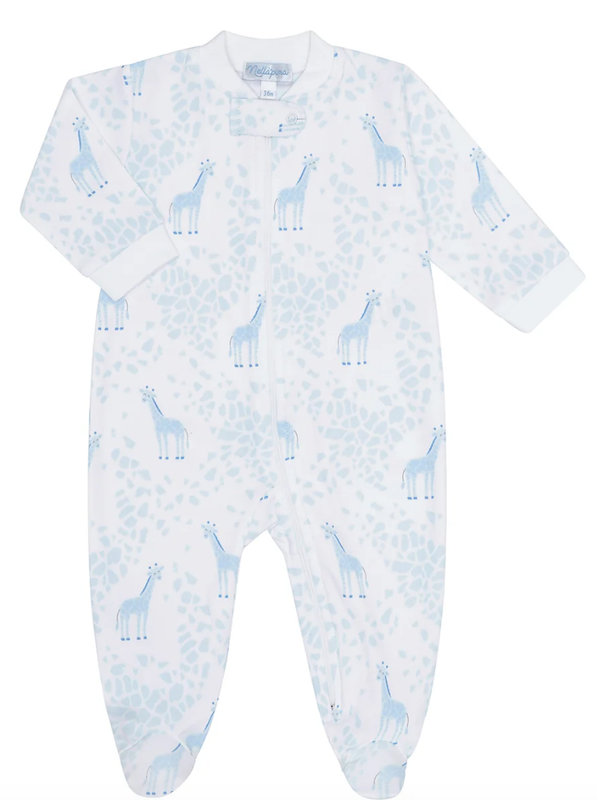 Giraffe Print Zipper Footie