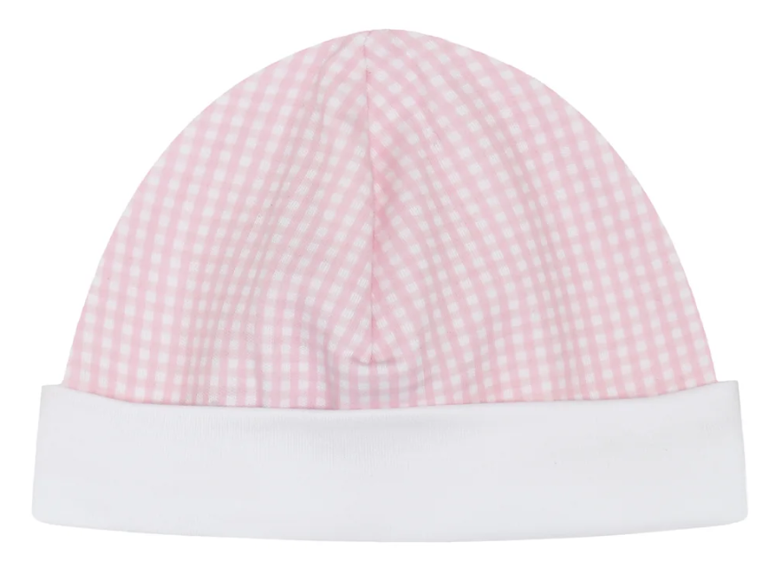 Pink Gingham Baby Hat