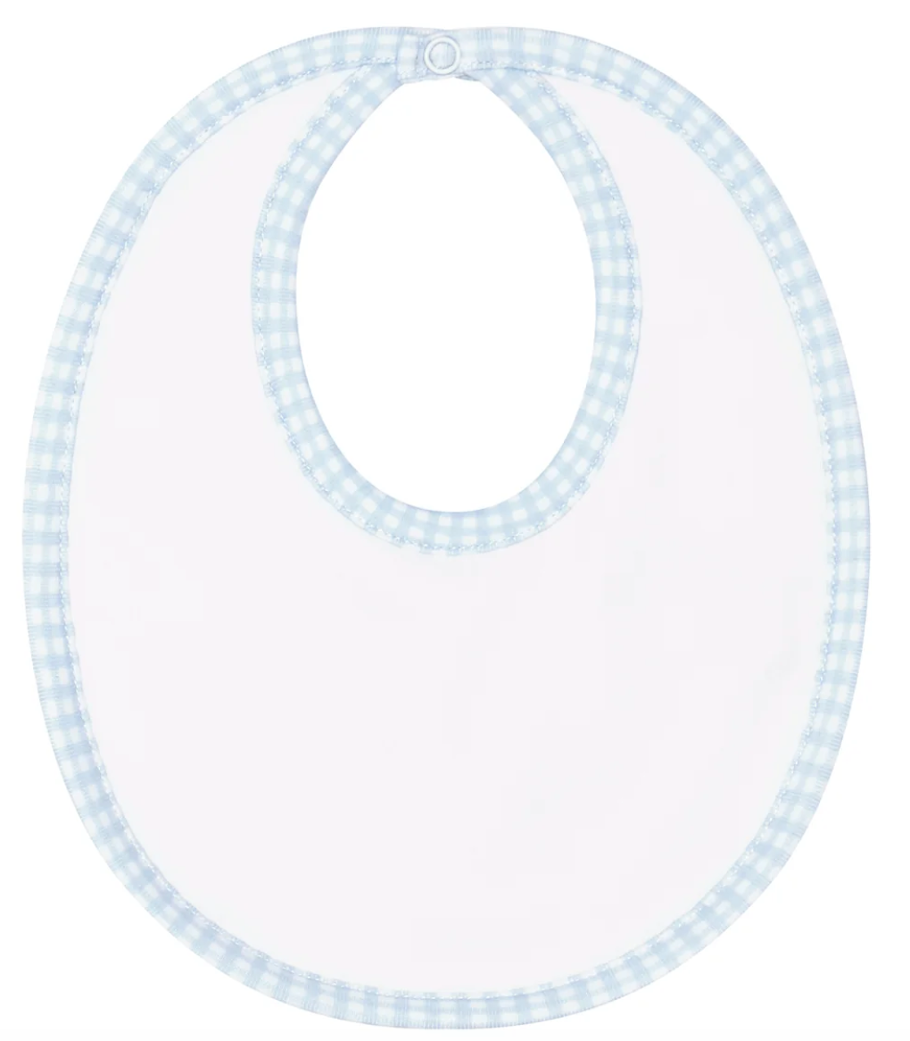 Blue Gingham Baby Bib