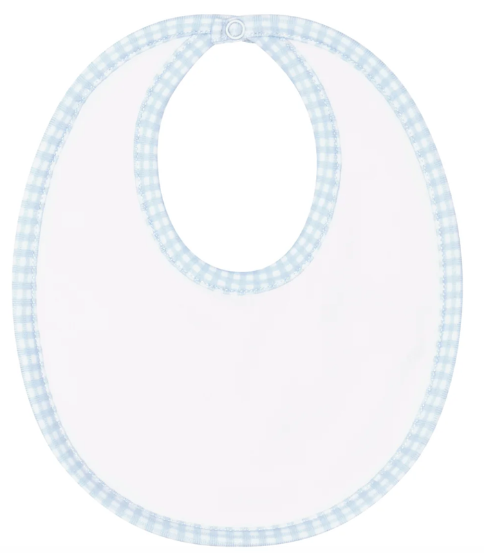 Blue Gingham Baby Bib