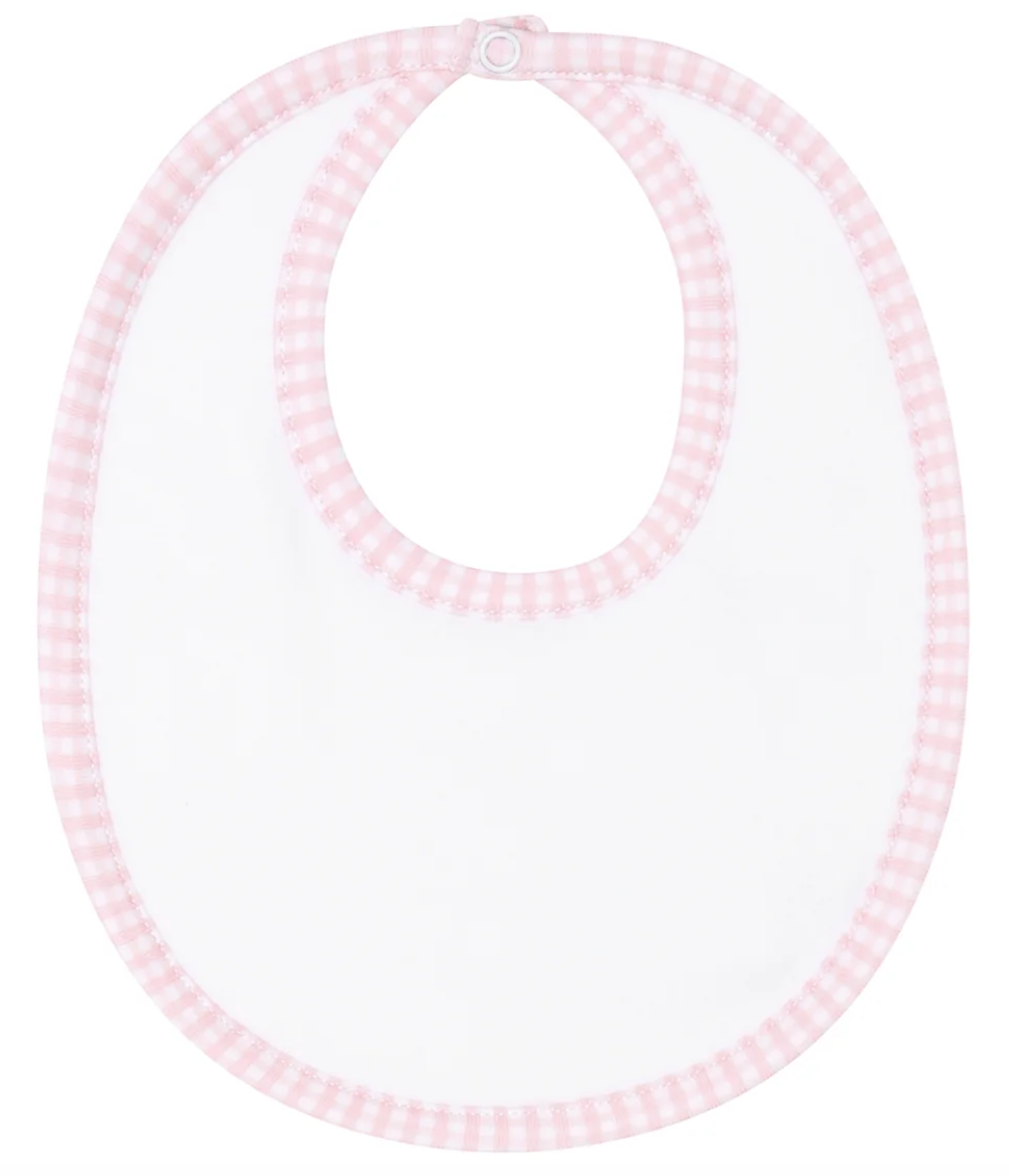 Pink Gingham Baby Bib