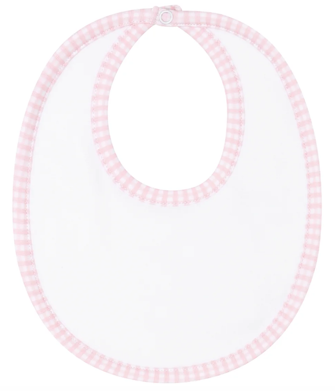 Pink Gingham Baby Bib