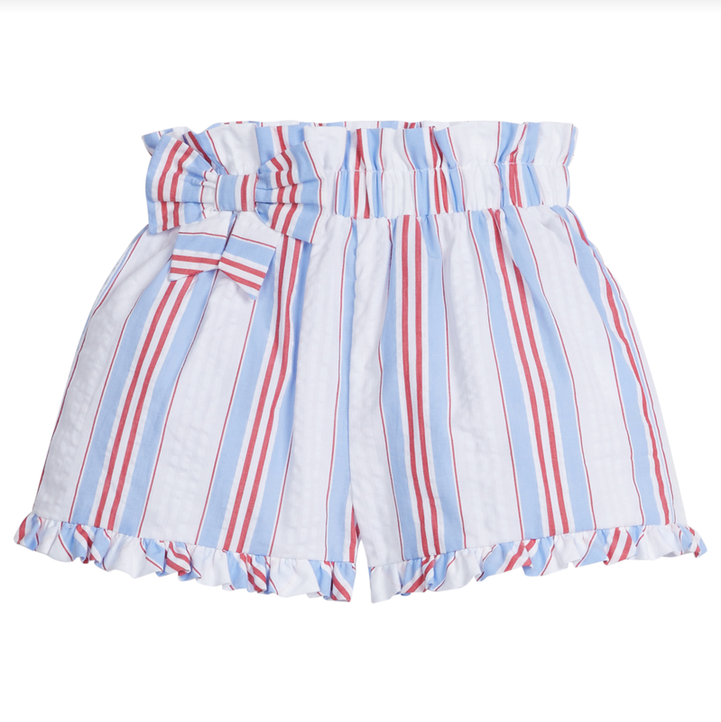 Paperbag Bow Short- Americana Stripe