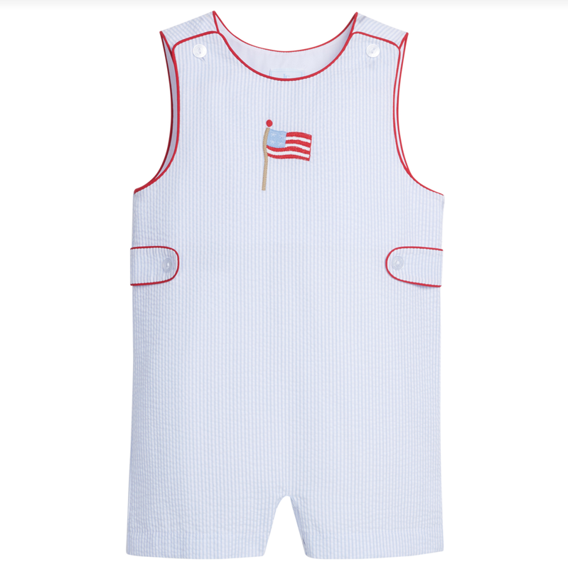Embroidered Button Tab Jon Jon- Flag