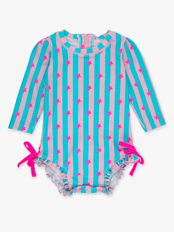 Neon Star Party Long Sleeve Rashguard