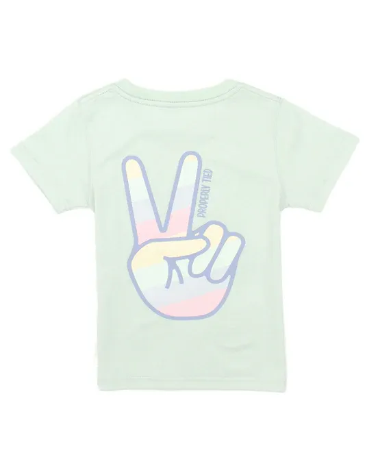 Girls Peace Sign Short Sleeve T-Shirt