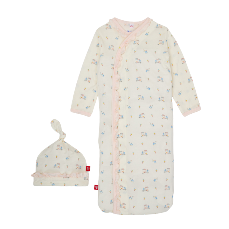 Penguin Pints Modal Gown + Hat Set with Ruffles