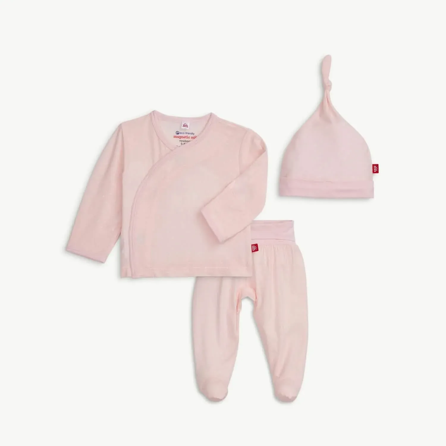 Pin Dot Pink Kimono Hat Set