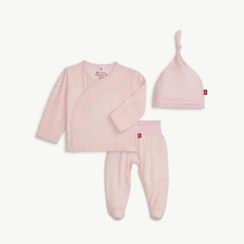 Pin Dot Pink Kimono Hat Set