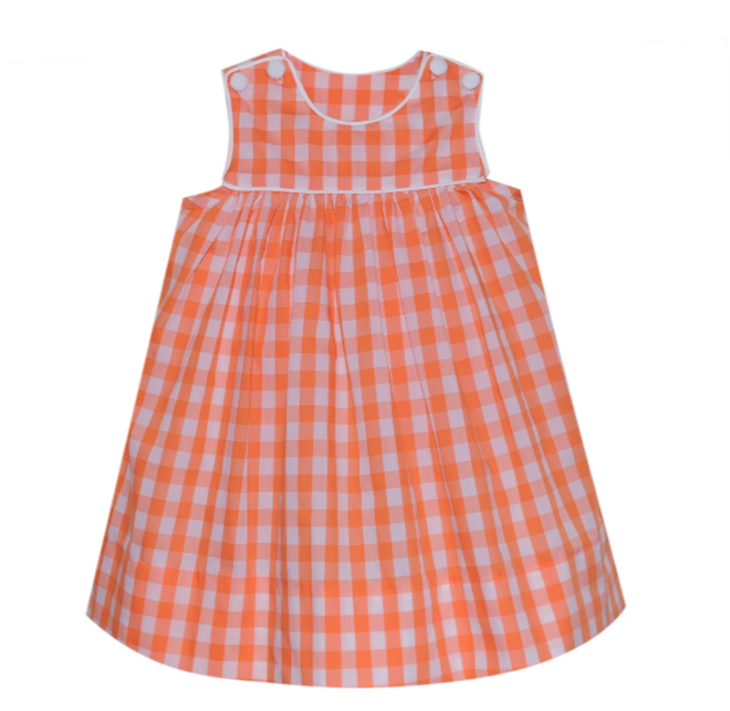 Orange and White Gingham Dress