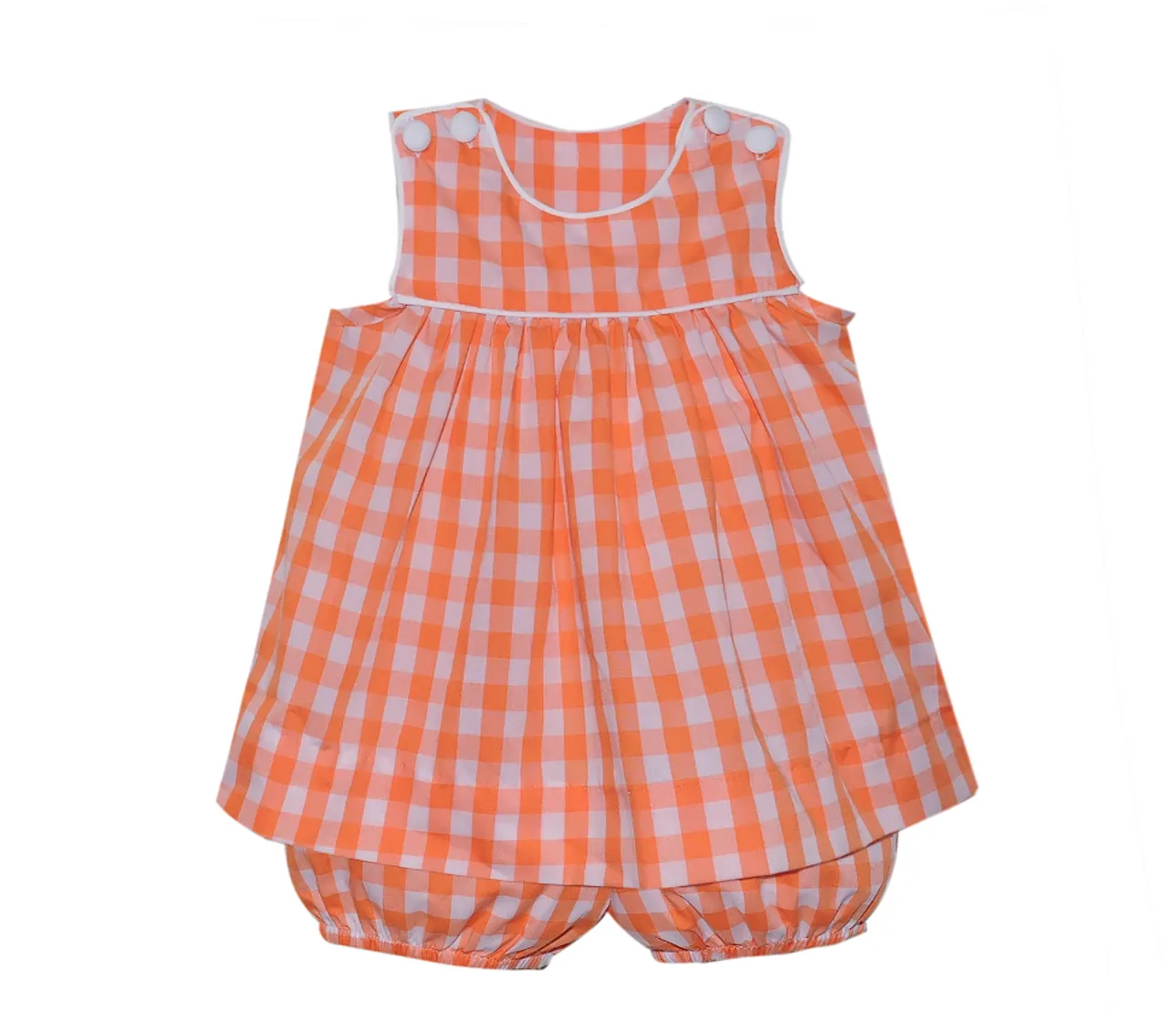 Orange and White Gingham Bloomers Set