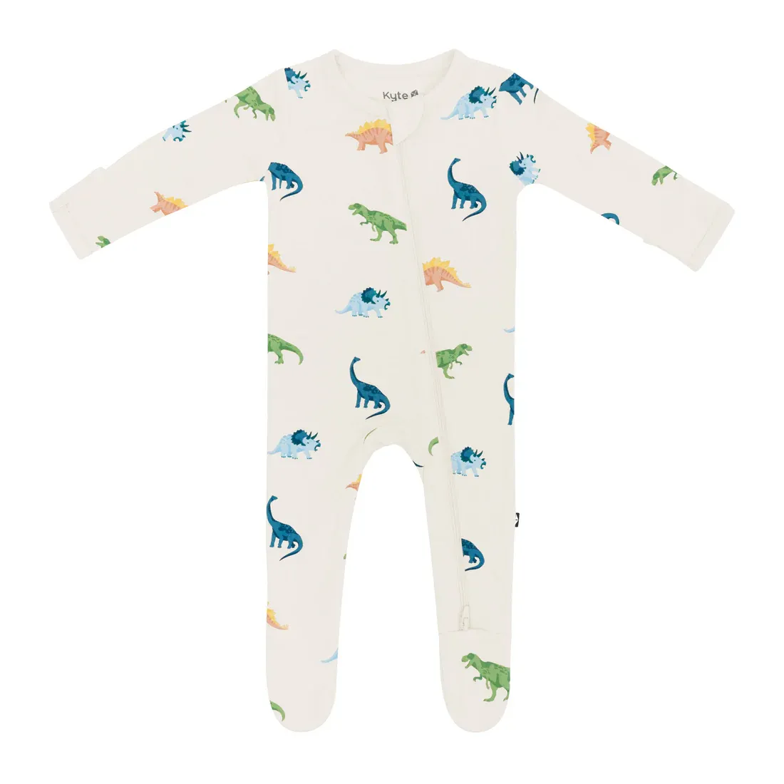 Zippered Footie in Ecru Roar