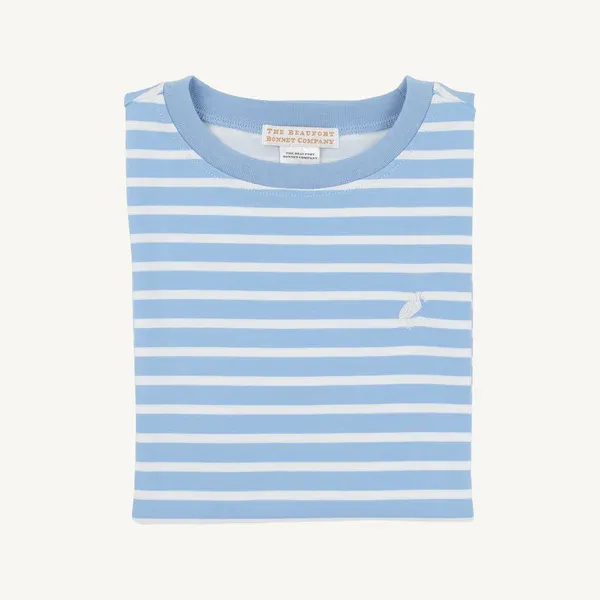 Sarasota Sky Stripe/Worth Ave White Carter Crew Neck