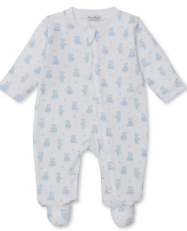 Blue Teddy Zipper Footie