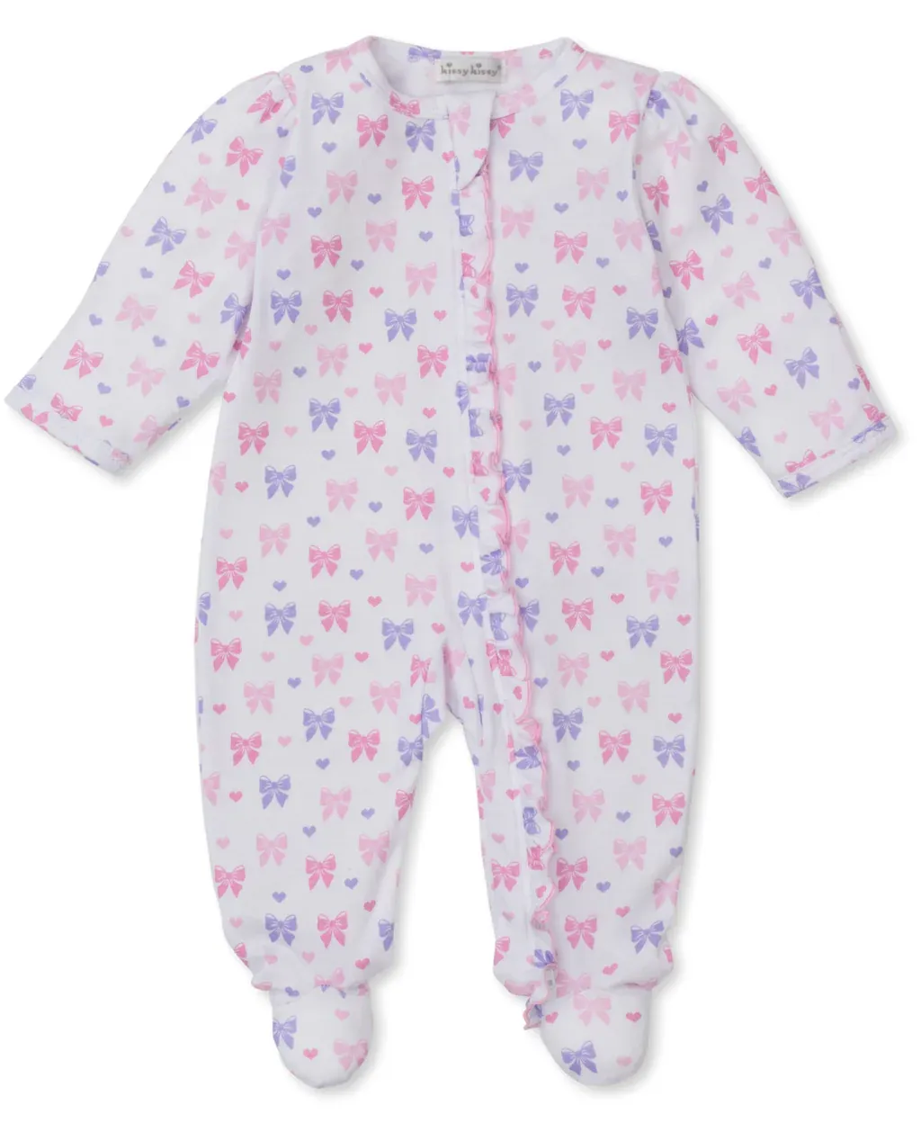 Bows and Hearts Zipper Footie