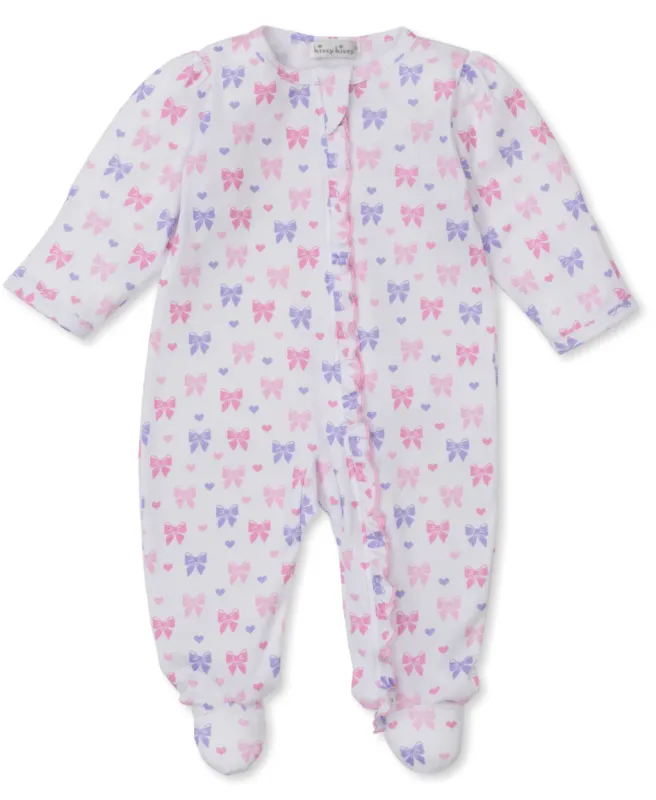 Bows and Hearts Zipper Footie