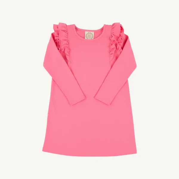 Romany Rose Long Sleeve Ruehling Ruffle Dress