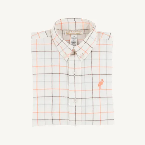 Mantua Tattersall/Seashore Sherbert Dean's List Flannel Dress Shirt