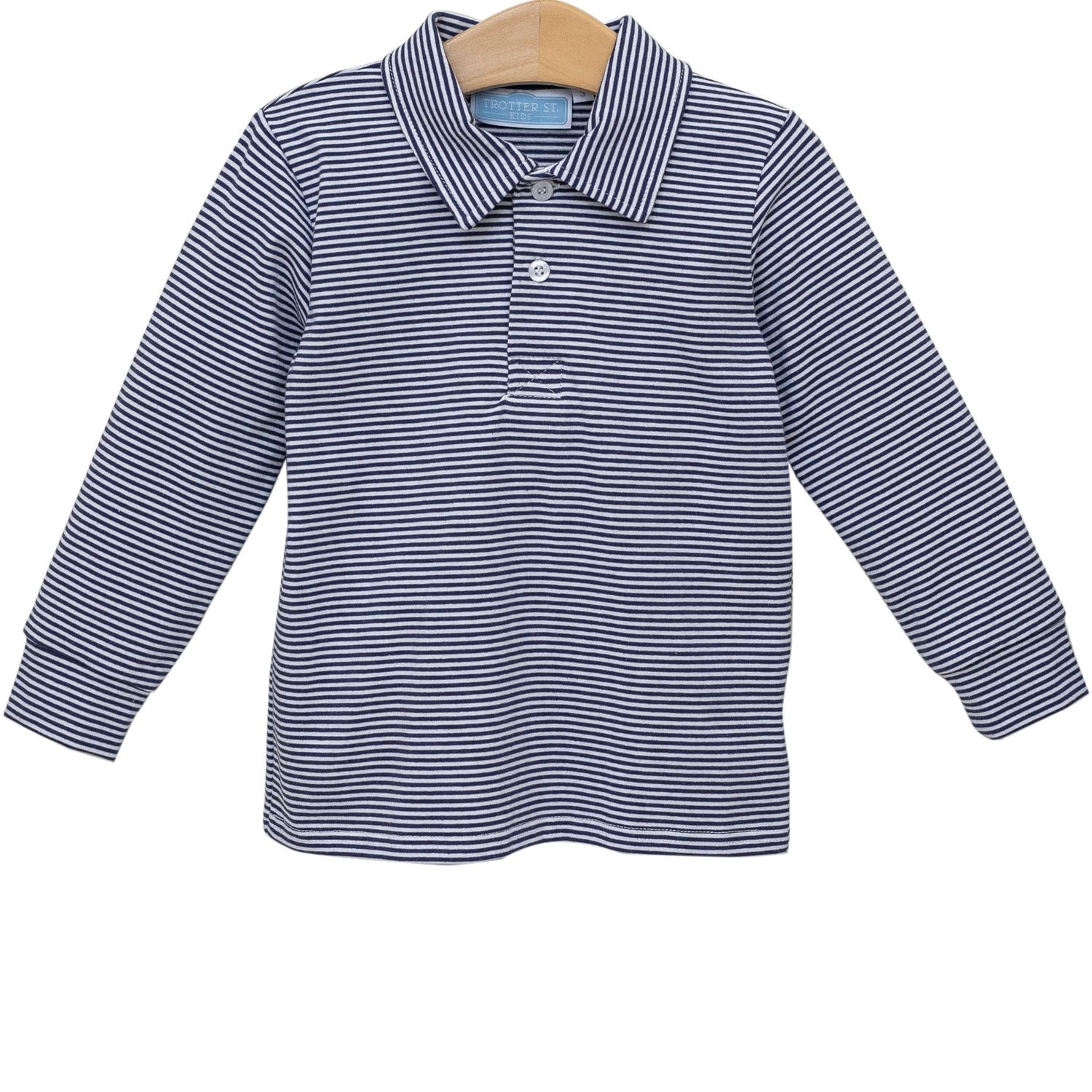 Navy Striped Jackson Polo