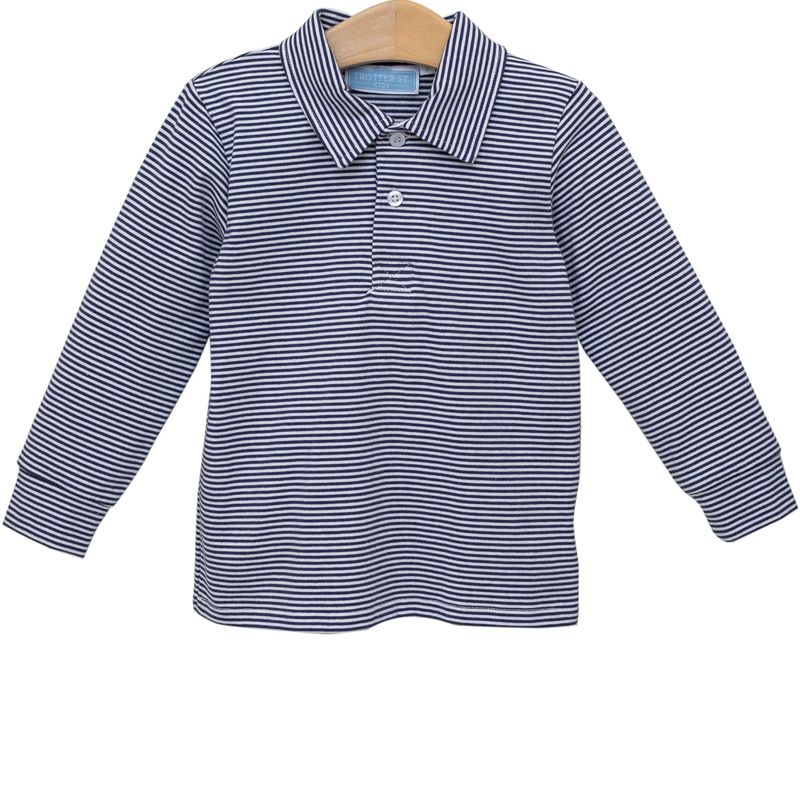 Navy Striped Jackson Polo
