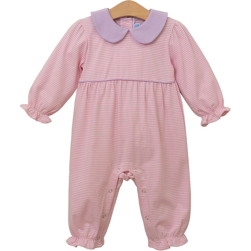 Light Pink Stripe/Lavender Katherine Romper