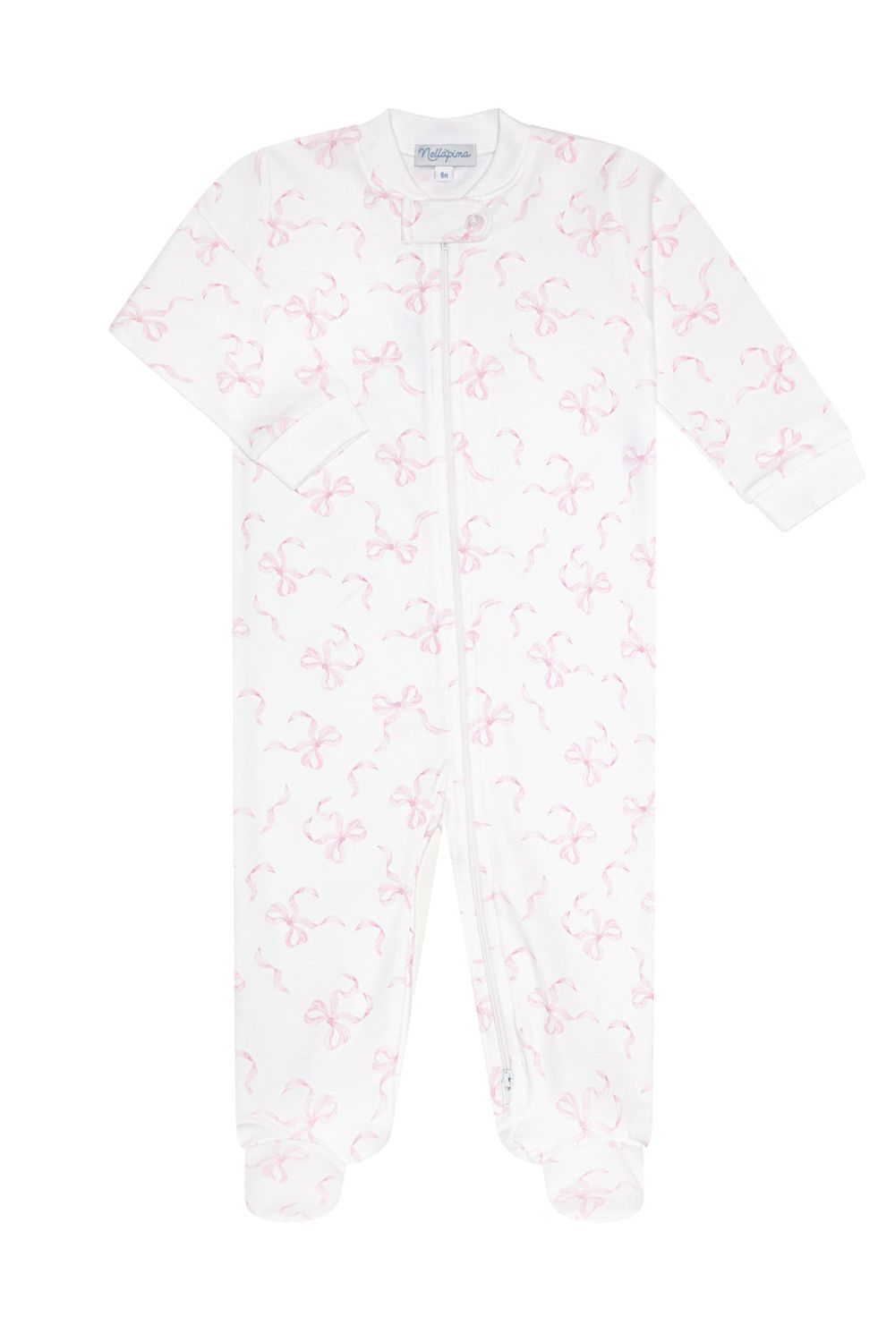 Pink Charming Bows Print Zipper