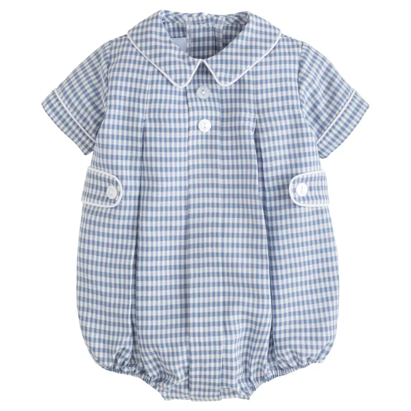 Gray Blue Gingham Davant Bubble