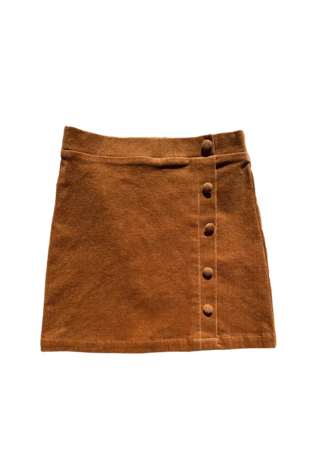 Dark Honey Reese Cord Skirt