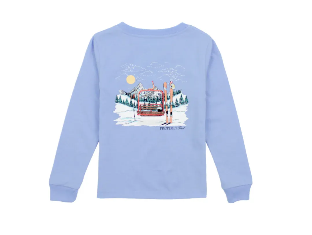 Boys Ski Lift Long Sleeve Light Blue