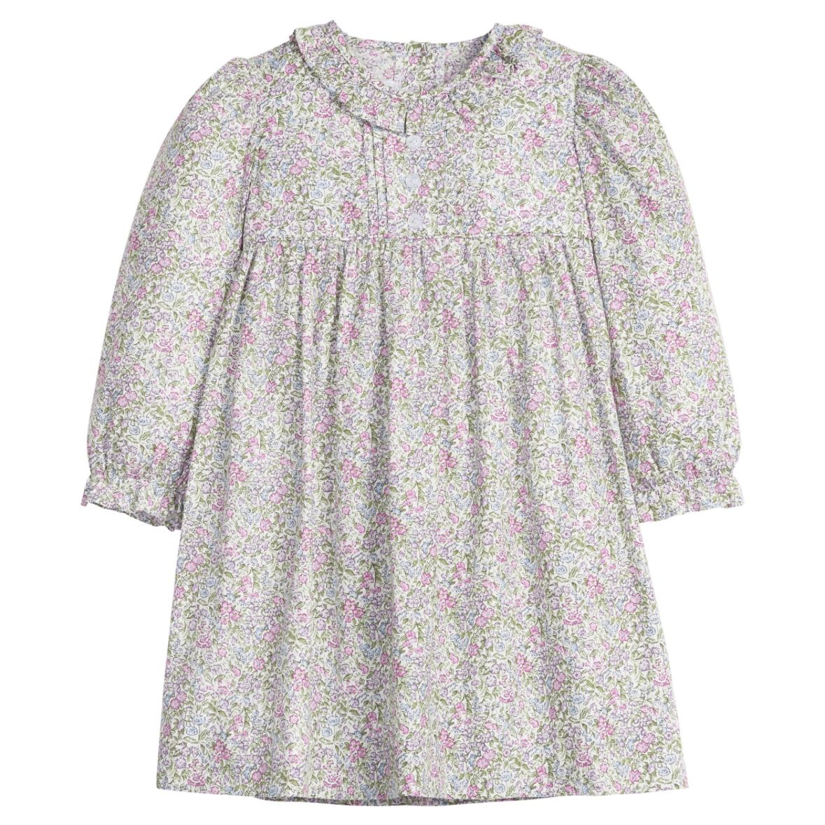 Pleated Caroline Dress in Lavender Gables Floral