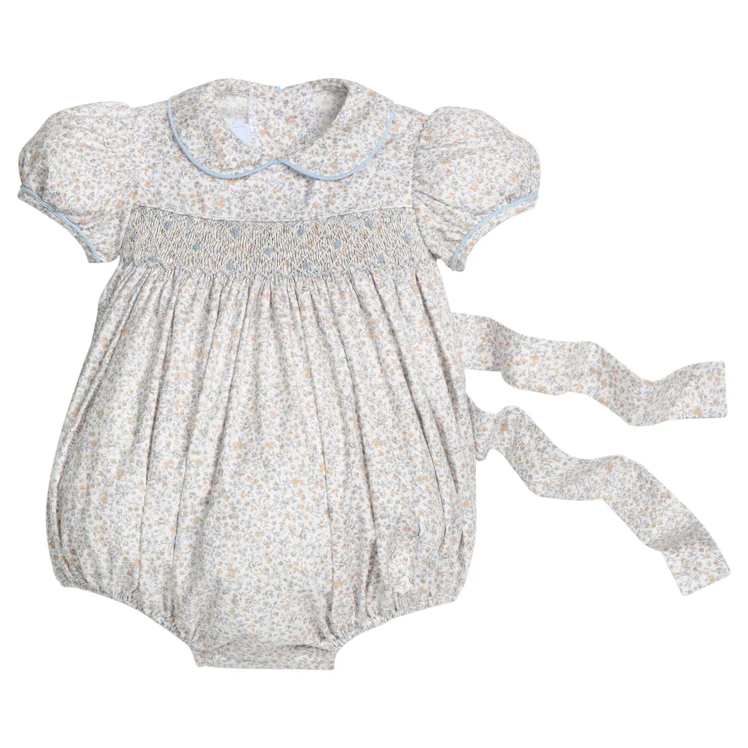 Smocked Peter Pan Bubble in Winthrop Floral
