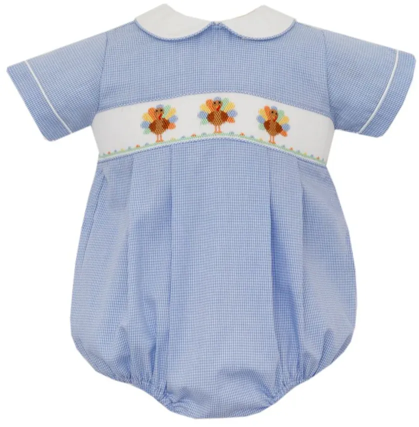 Turkey Boy's Blue Gingham Boy's Bubble