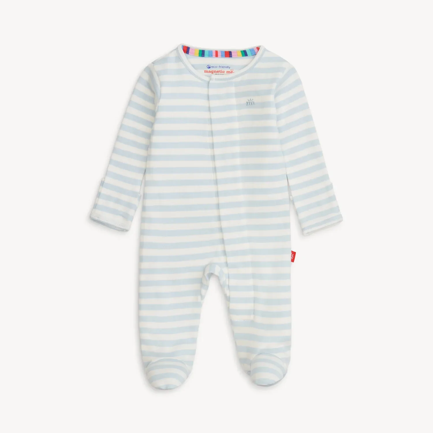 Blue Stripe Organic Cotton Footie